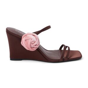 Matisse satin wedges with velvet flower - never worn size 39